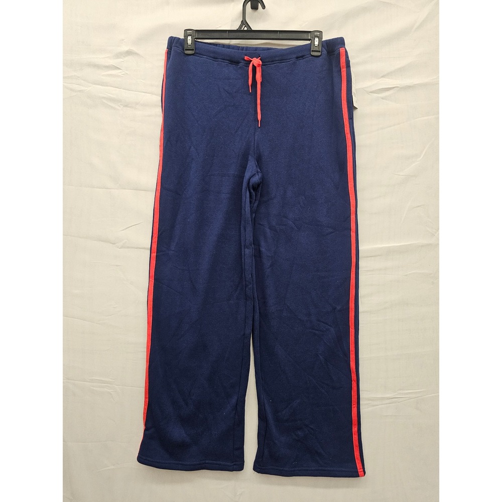 Zoe + Liv Womens Wide Leg Sweatpants Blue Cotton Fleece Jogger Casual Size Large